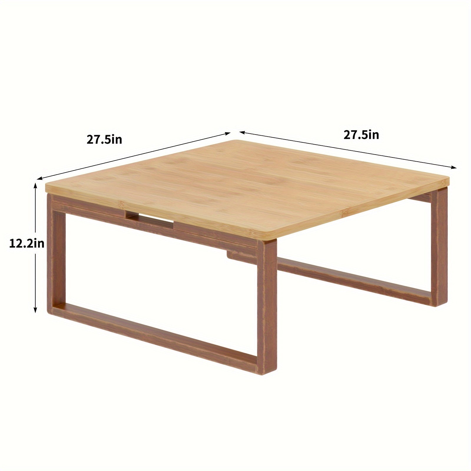 SOGES Compact Foldable Coffee Table, Wooden Low Table for Floor Seating, Bamboo Floor Desk, Japanese Dining Table, Tatami Table for Living Room And Bedroom