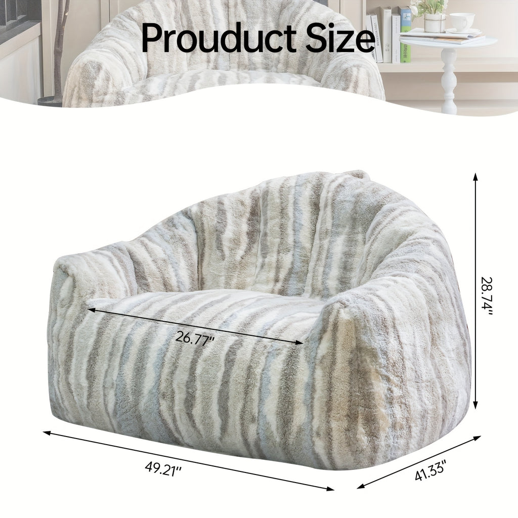 LAMERGE Large Beanbag Chairs, Beanbag Sofas For Adults, Oversized Armchairs With Memory Foam, Machine Washable Comfortable Sofa Chairs, Play, Read, Relax, Tiger Stripes, Oversized Home Furnishings