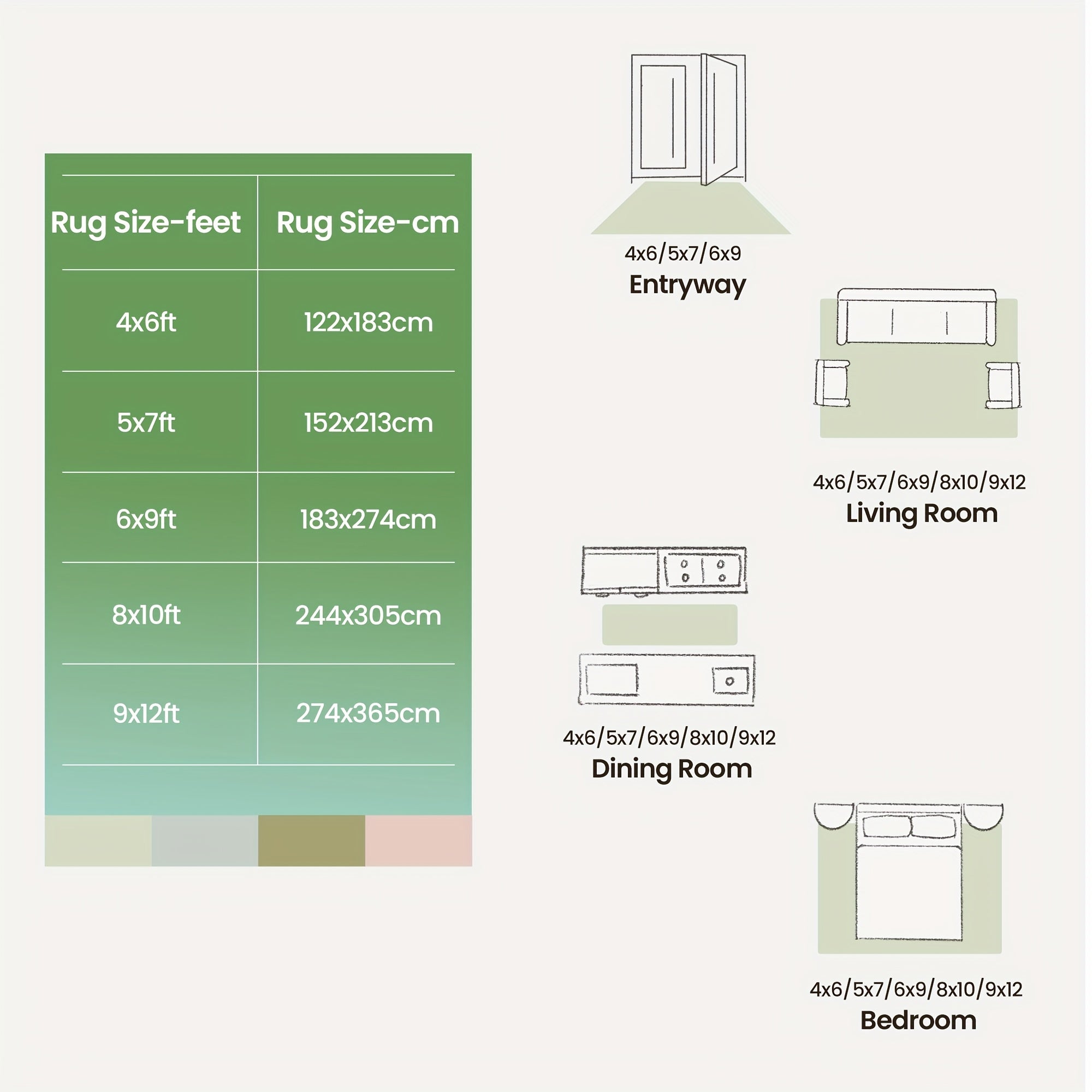 Green Floral Print Rug, Machine Washable Rug, Modern Pale Color Non-Slip Vibrant Fine Rug for Classrooms, Game Rooms, Dormitories, Bedrooms, Living Rooms, Multi-color Decorative Rugs (Beige\u002F Green) Room Decor