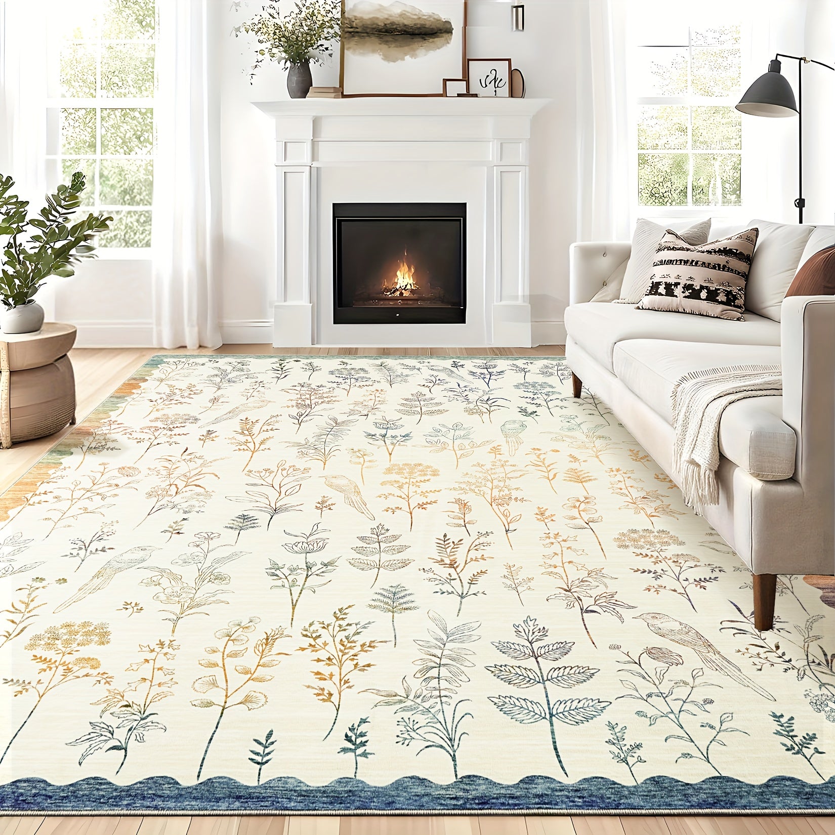 1pc Extra Large Floor Mat - Extra Long Runner Mat (Up to 1.8m) - Beige\u002FGray\u002FWhite\u002FBlack\u002F Brown\u002F Green\u002FBlue\u002FRed\u002F - Machine Washable Low-Pile Mat with Non-Slip Rubber Backing - Soft Floor Mat for Living Room,...
