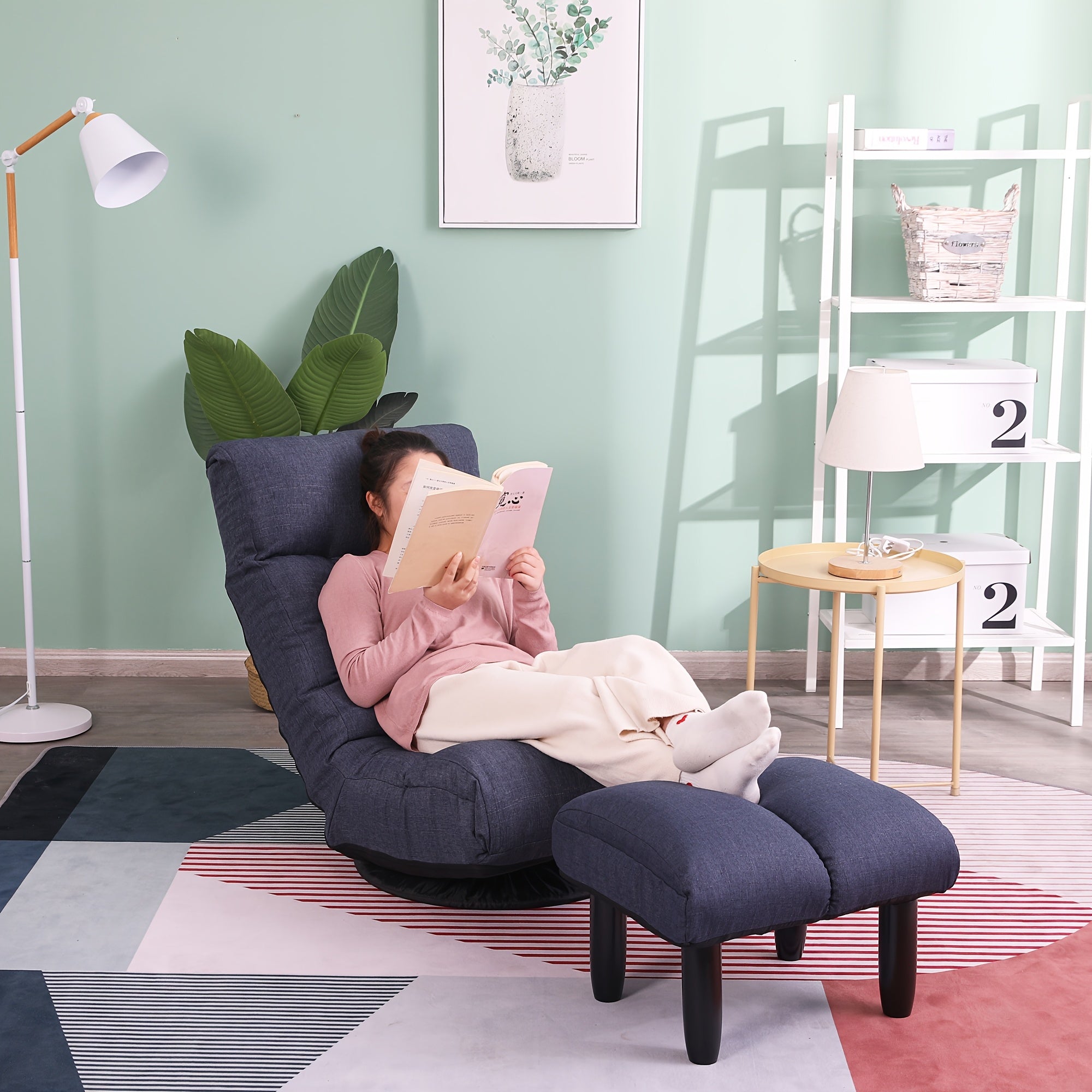 Multifunctional Lounge Chair for Lazy Relaxation, with Multi-position Head And Lumbar Adjustments to Help Find The Most Comfortable Angle, Ergonomic Design, 360-degree Rotation, Suitable for Living Rooms, Studies, Apartments, Etc