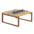 SOGES Compact Foldable Coffee Table, Wooden Low Table for Floor Seating, Bamboo Floor Desk, Japanese Dining Table, Tatami Table for Living Room And Bedroom