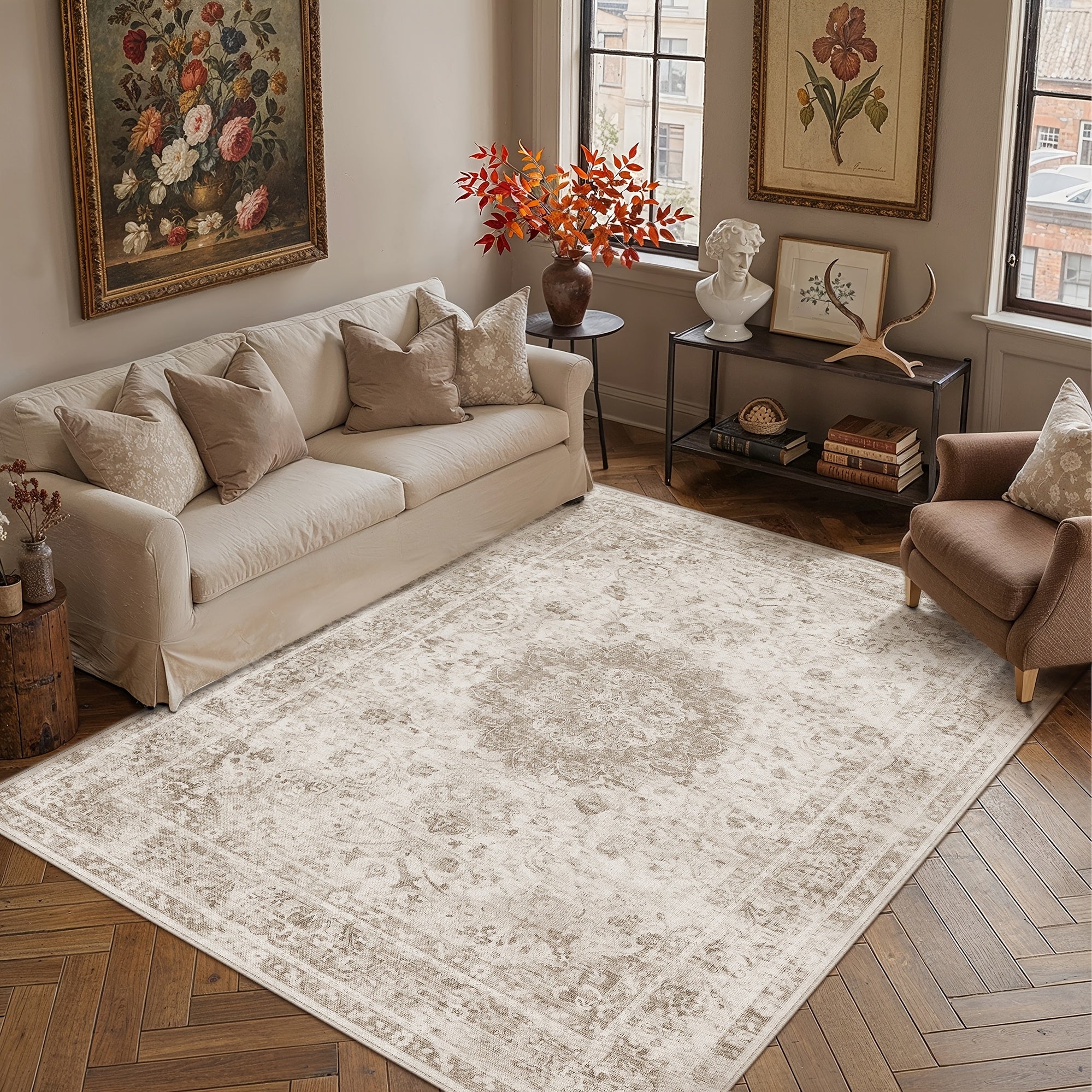 Soft Faux Cashmere Persian Pattern Rug | Non-slip, Machine Washable, Soft And Non-shedding, High-quality, Available In Multiple Sizes, Home Decor | Area Rugs\u002Fcarpet\u002Fmat