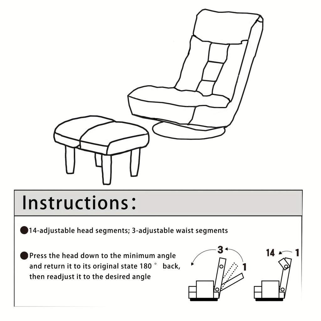 Multifunctional Lounge Chair for Lazy Relaxation, with Multi-position Head And Lumbar Adjustments to Help Find The Most Comfortable Angle, Ergonomic Design, 360-degree Rotation, Suitable for Living Rooms, Studies, Apartments, Etc