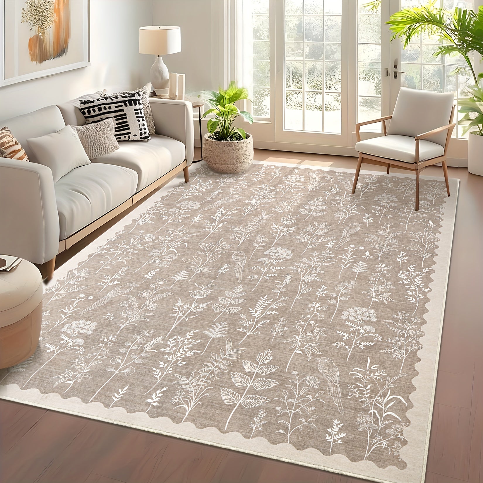 1pc Extra Large Floor Mat - Extra Long Runner Mat (Up to 1.8m) - Beige\u002FGray\u002FWhite\u002FBlack\u002F Brown\u002F Green\u002FBlue\u002FRed\u002F - Machine Washable Low-Pile Mat with Non-Slip Rubber Backing - Soft Floor Mat for Living Room,...