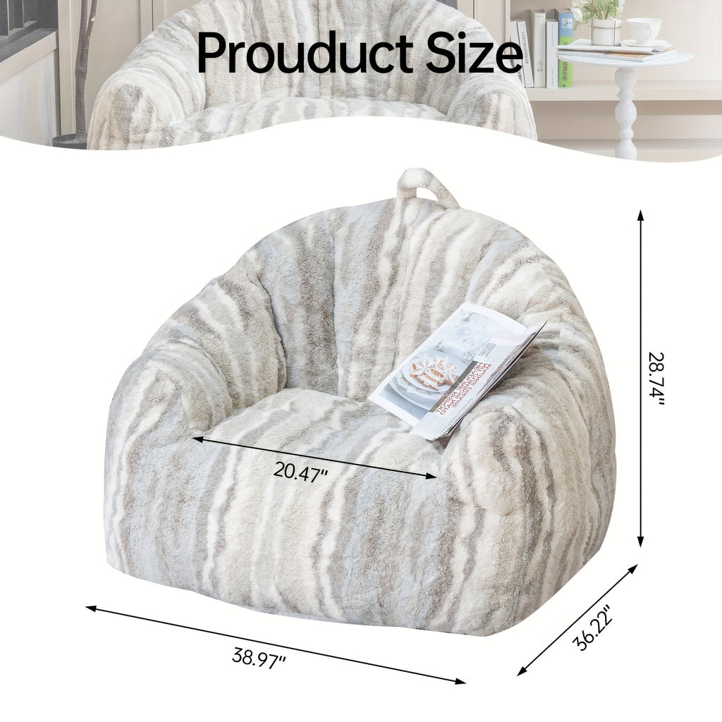 LAMERGE Large Beanbag Chairs, Beanbag Sofas For Adults, Oversized Armchairs With Memory Foam, Machine Washable Comfortable Sofa Chairs, Play, Read, Relax, Tiger Stripes, Oversized Home Furnishings