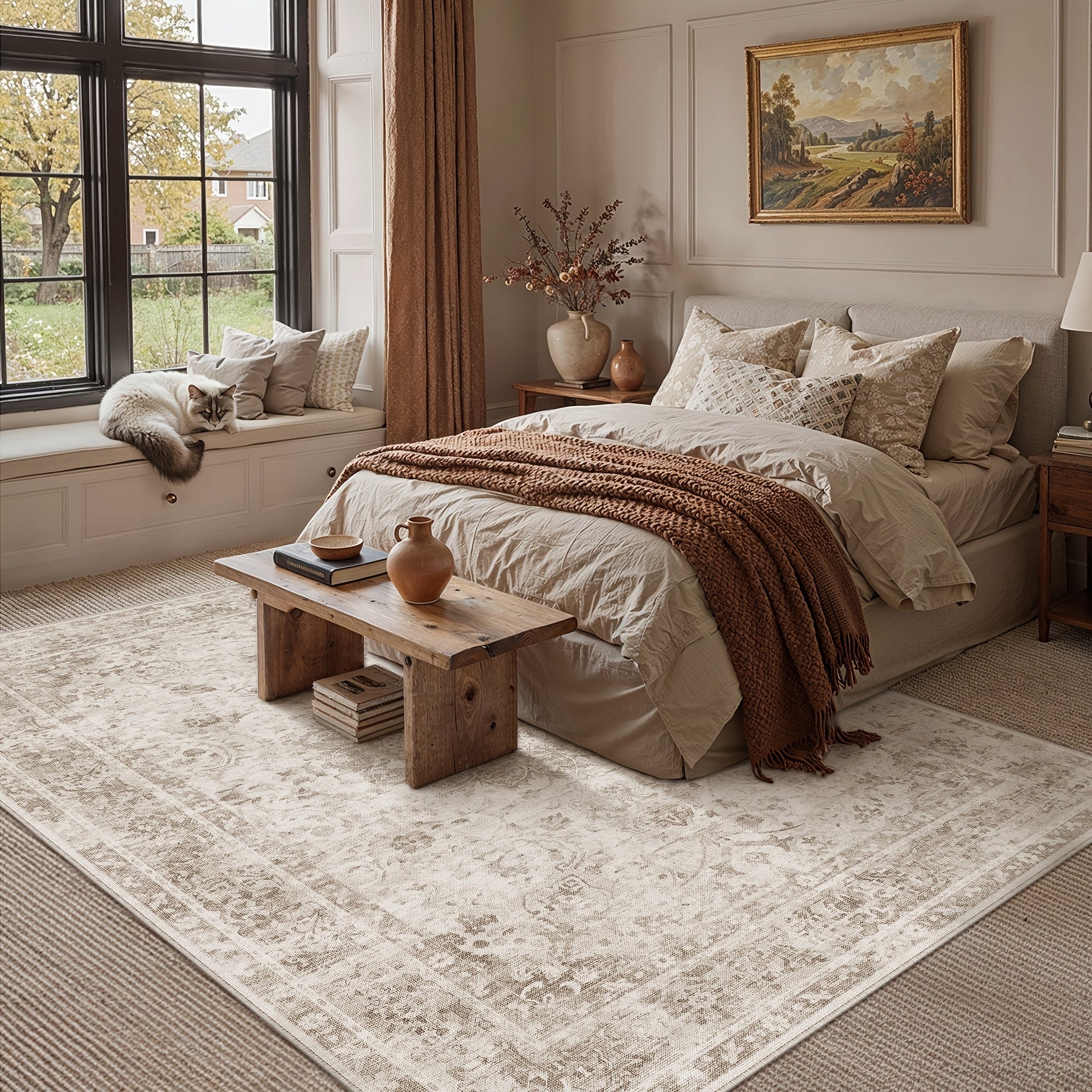 Soft Faux Cashmere Persian Pattern Rug | Non-slip, Machine Washable, Soft And Non-shedding, High-quality, Available In Multiple Sizes, Home Decor | Area Rugs\u002Fcarpet\u002Fmat