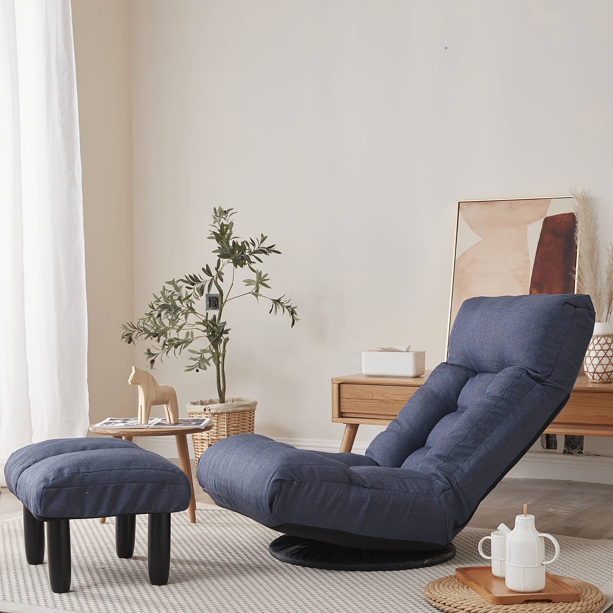 Multifunctional Lounge Chair for Lazy Relaxation, with Multi-position Head And Lumbar Adjustments to Help Find The Most Comfortable Angle, Ergonomic Design, 360-degree Rotation, Suitable for Living Rooms, Studies, Apartments, Etc