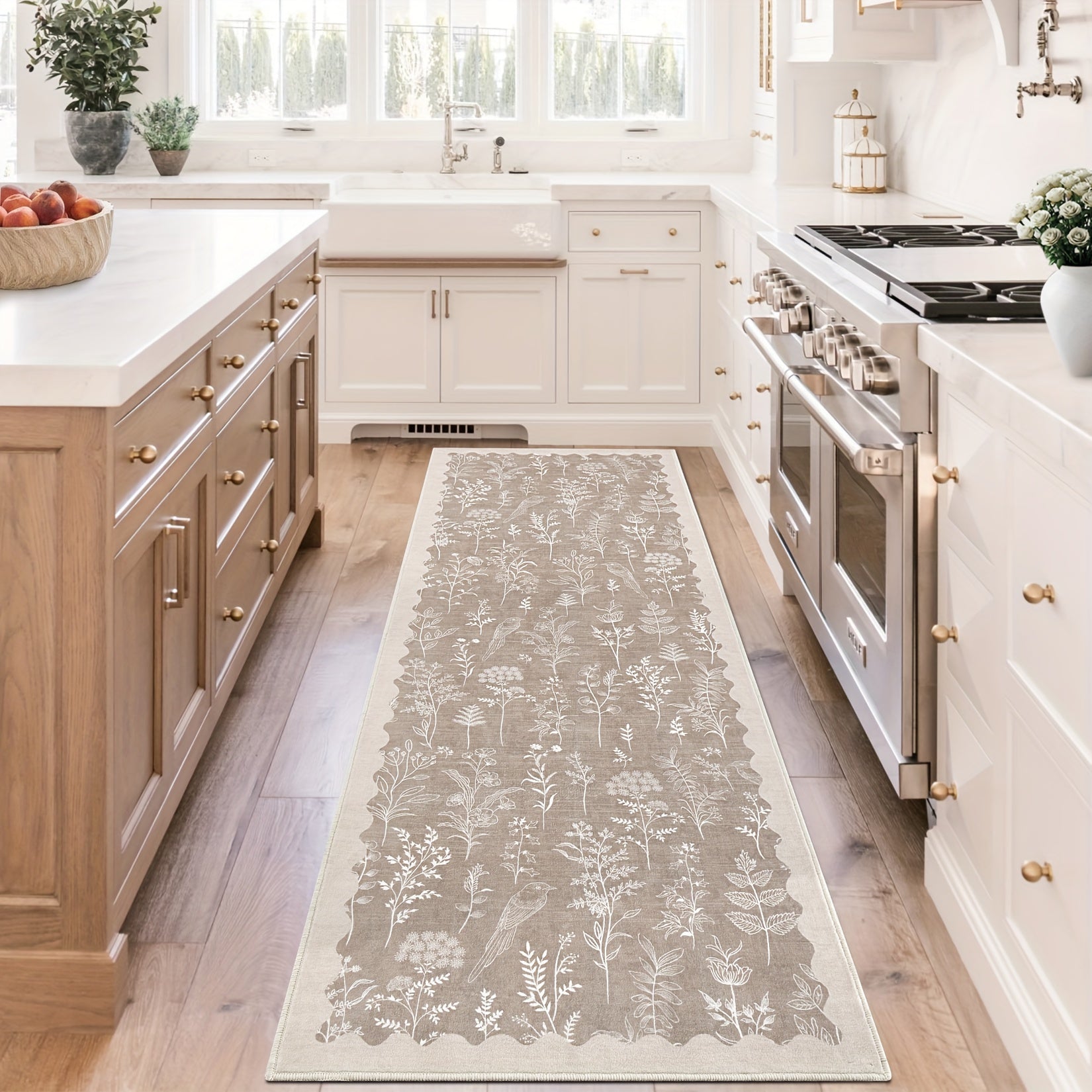 1pc Extra Large Floor Mat - Extra Long Runner Mat (Up to 1.8m) - Beige\u002FGray\u002FWhite\u002FBlack\u002F Brown\u002F Green\u002FBlue\u002FRed\u002F - Machine Washable Low-Pile Mat with Non-Slip Rubber Backing - Soft Floor Mat for Living Room,...