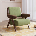 Accent Chair Mid Century Modern Chair, Velvet Upholstered Lounge Arm Chair with Solid Wood, Cozy Reading Chair for Living Room, Bedroom, Balcony
