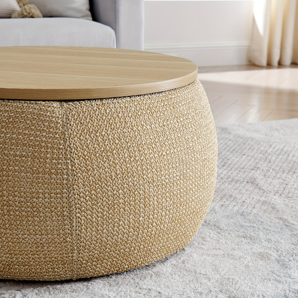 A Pair of Circular Velvet Storage Ottomans, Along with a Small Cylindrical Stool, Offering Storage Capacity And a Tabletop Constructed from Medium Density Fiberboard