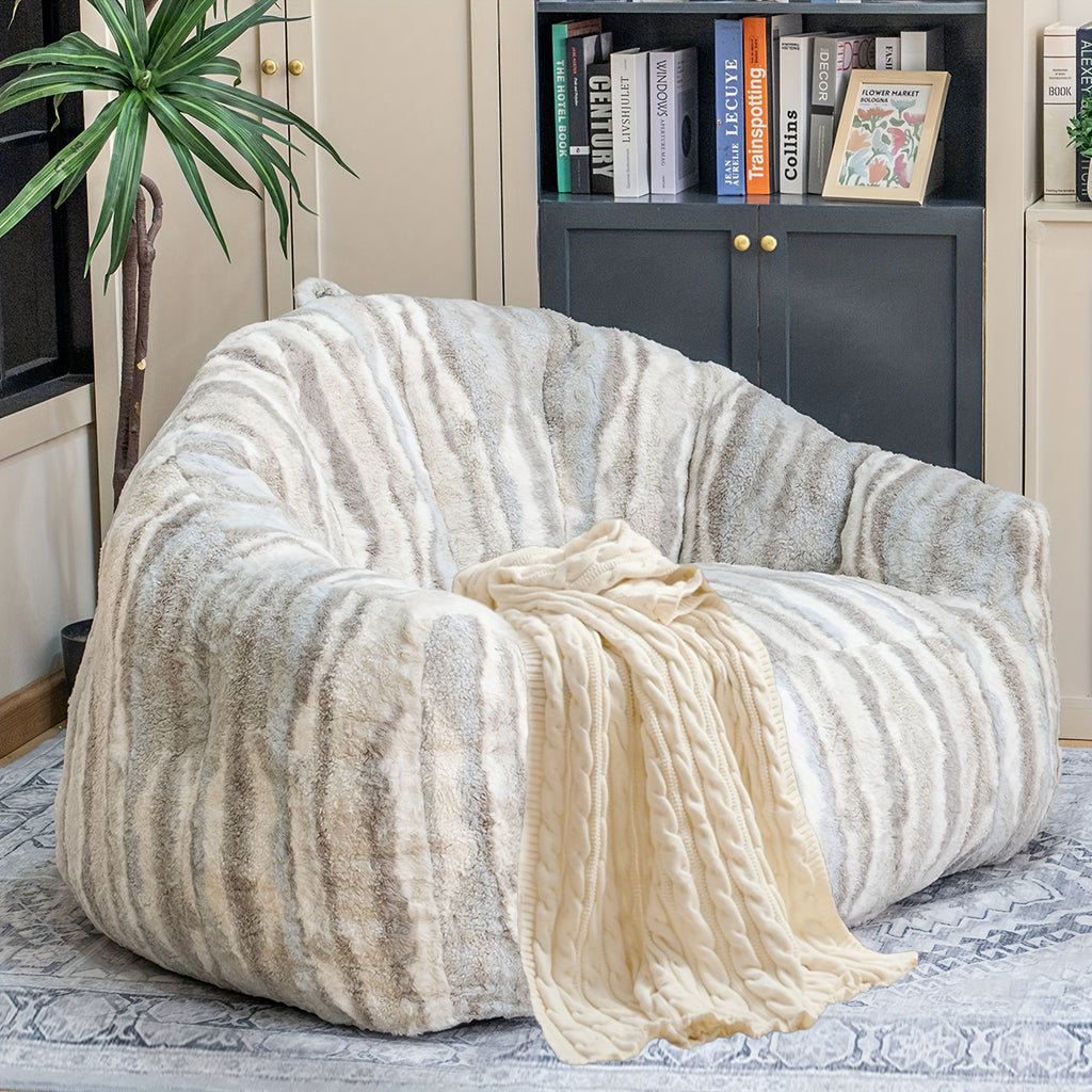 LAMERGE Large Beanbag Chairs, Beanbag Sofas For Adults, Oversized Armchairs With Memory Foam, Machine Washable Comfortable Sofa Chairs, Play, Read, Relax, Tiger Stripes, Oversized Home Furnishings