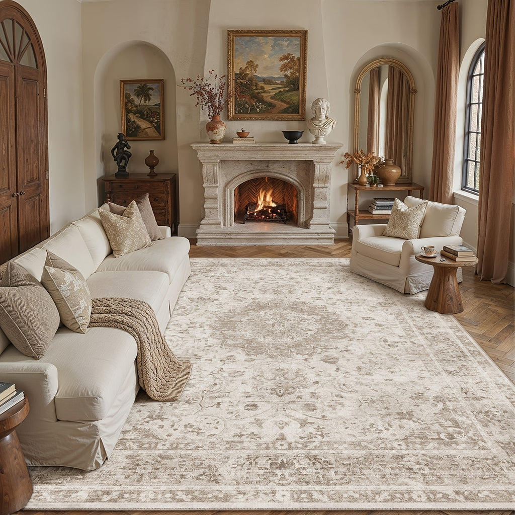 Soft Faux Cashmere Persian Pattern Rug | Non-slip, Machine Washable, Soft And Non-shedding, High-quality, Available In Multiple Sizes, Home Decor | Area Rugs\u002Fcarpet\u002Fmat