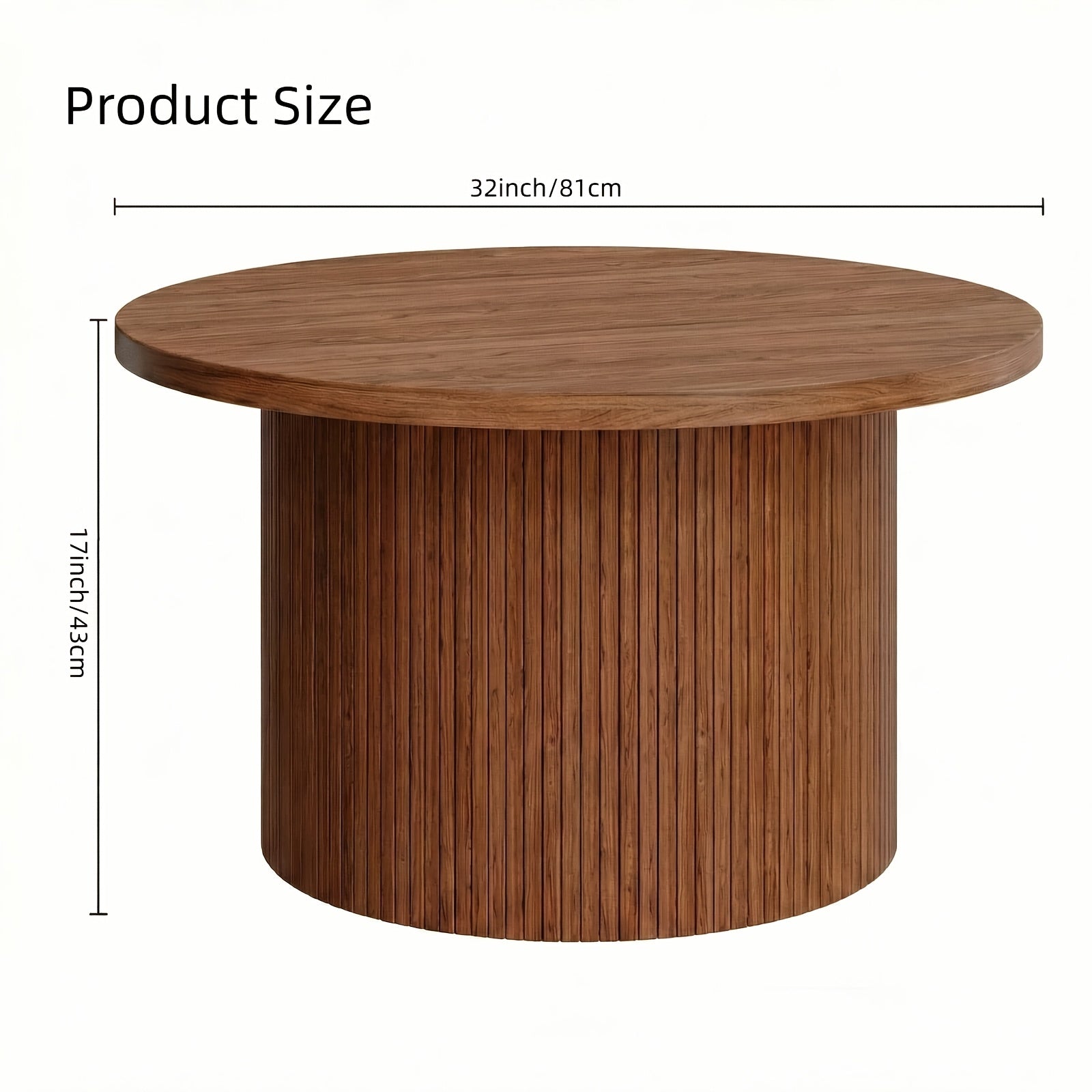 32 Inch Round Coffee Table Modern Suitable for Small Space Apartment, Assembly Round Center Table with Sturdy Base & Top, Space-Saving Living Room Furniture for Compact Homes