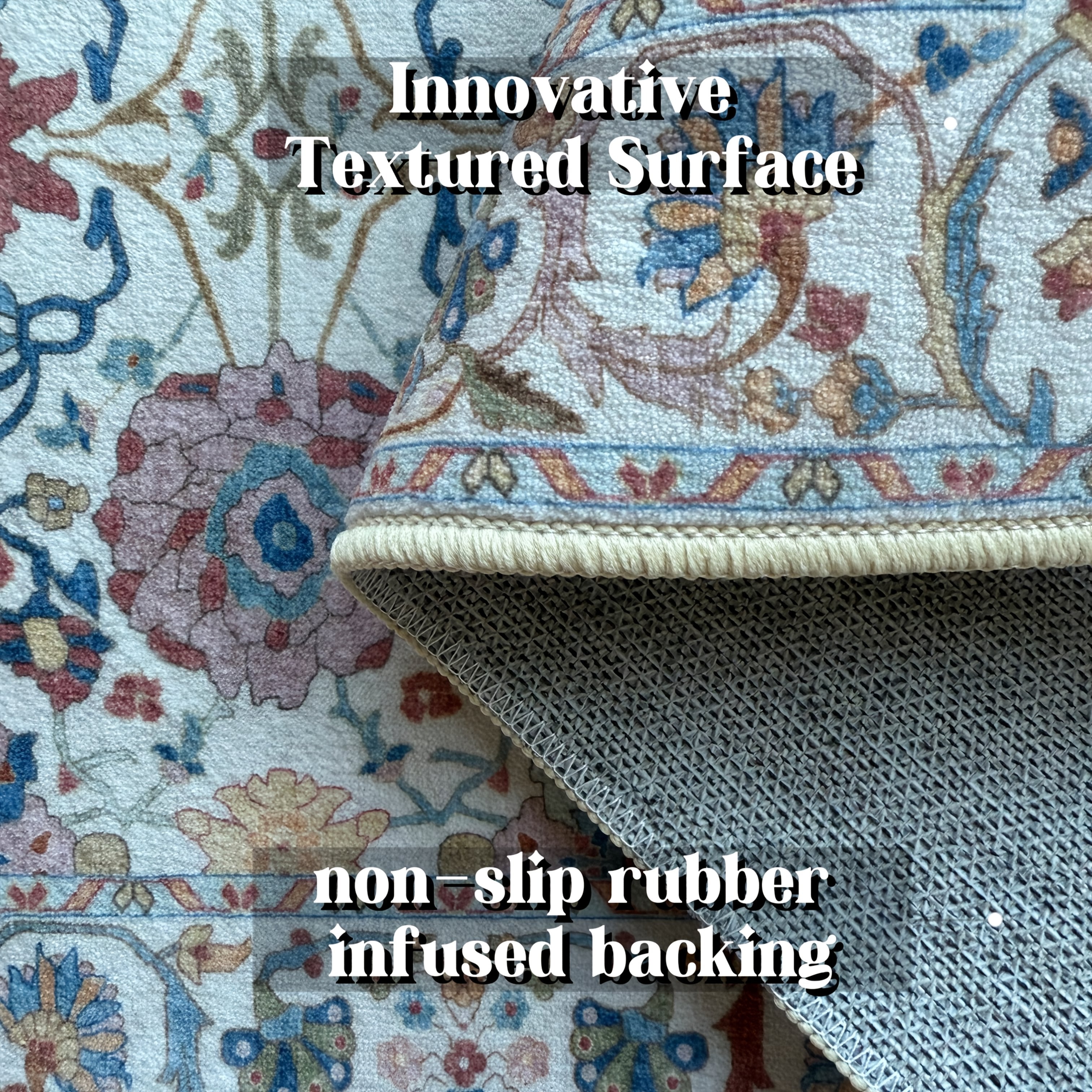 1pc Soft Cashmere Mat 1pc Soft Imitation Cashmere Area Mat | Vintage Bohemian Style, Machine Washable, Non-slip | For Bedroom, Dining Room, Living Room And Office Decoration